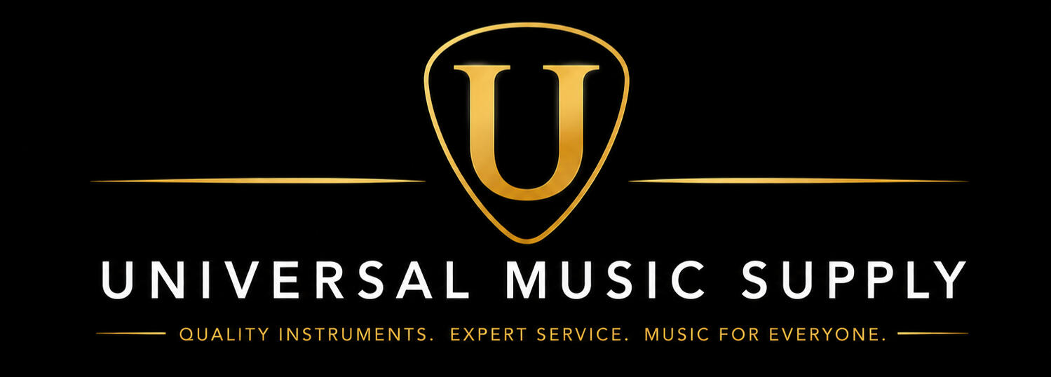 Universal Music Supply logo - online music store specializing in guitar effects pedals, pedalboards, musical instruments, and accessories.